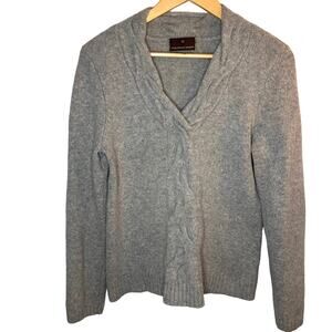 Fenn Wright Mason Gray Merino Wool Rabbit Hair Cashmere Knit Sweater Medium